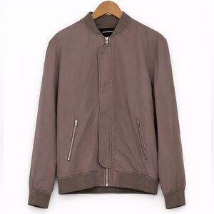 Club Monaco Men’s Bomber Jacket Medium Taupe Brown Zip Front Lightweight